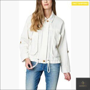 Linen Utility Jacket With Pockets Comfortable Stylish Casual Coat Chic